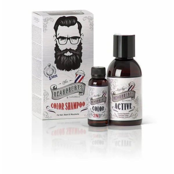 Beardburys șampon de colorat pentru păr și barbă - negru