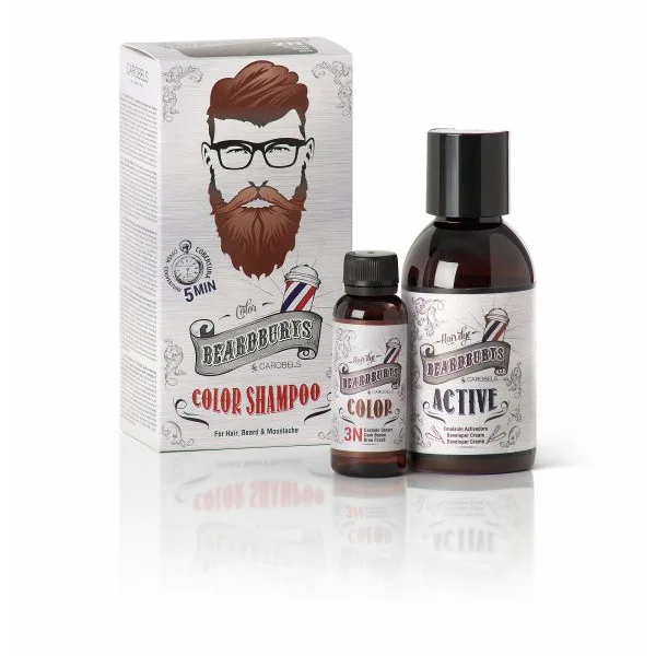 Beardburys șampon de colorat pentru păr și barbă - maro închis