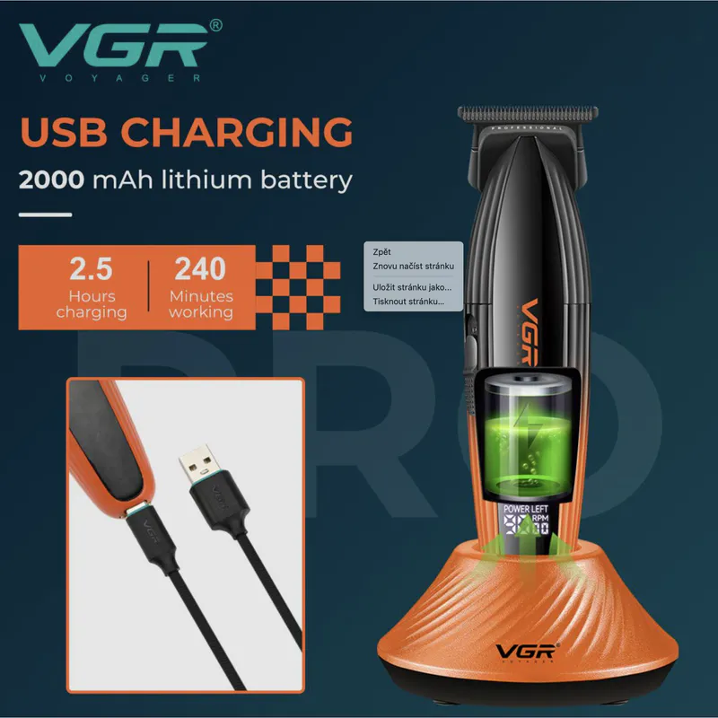 Trimmer profesional VGR VOYAGER V-889T Trim - Imagine 2