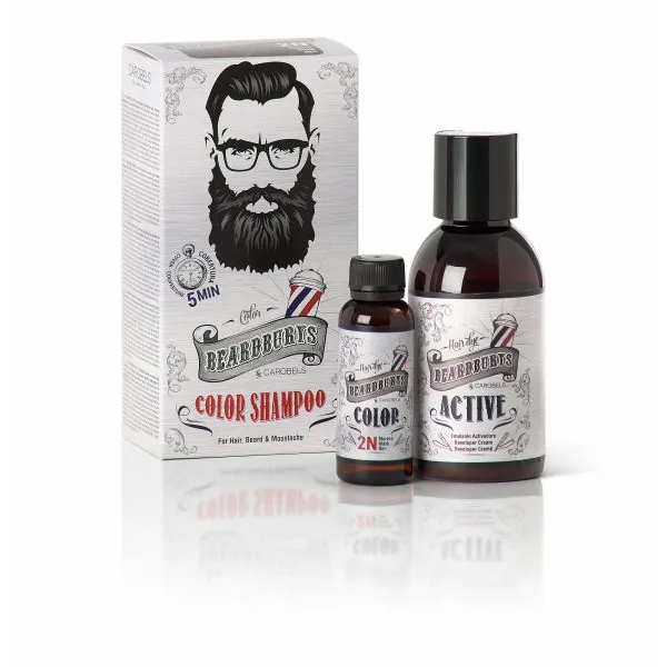 Beardburys șampon de colorat pentru păr și barbă - negru - Imagine 1
