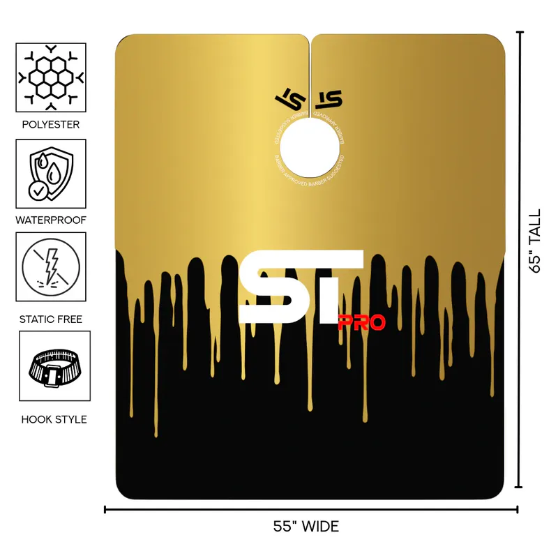 Pelerină de frizerie STpro Gold Drip - Imagine 2