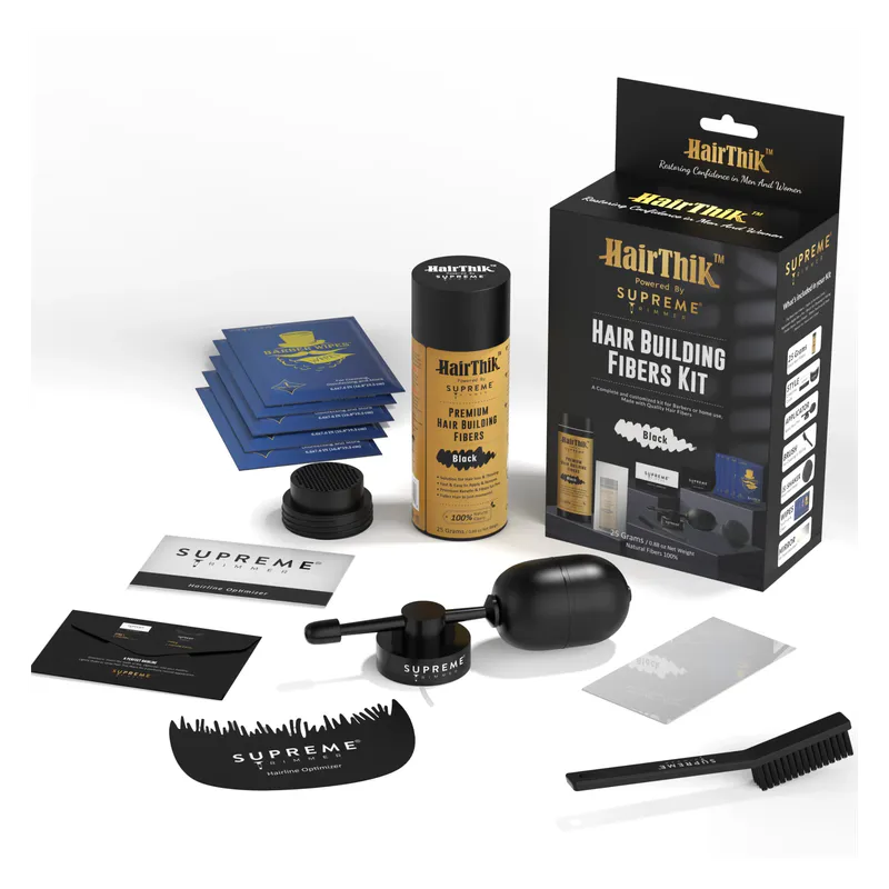 Fibre de păr cu aplicator STpro Hair Thik pentru îngroșarea părului - Imagine 1
