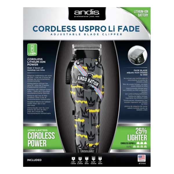 Andis Cordless UsPro Li Fade (Andis Nation Graffiti) - Imagine 4