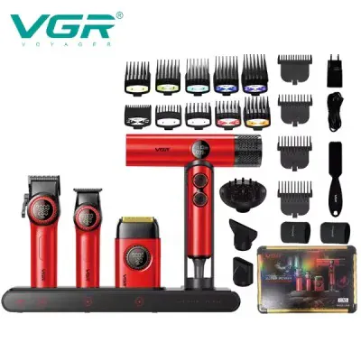 Set de tuns VGR VOYAGER Stepless Pro 4in1 - roșu - Imagine 2
