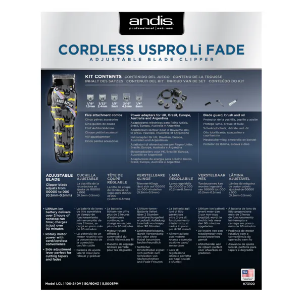 Andis Cordless UsPro Li Fade (Andis Nation Graffiti) - Imagine 5