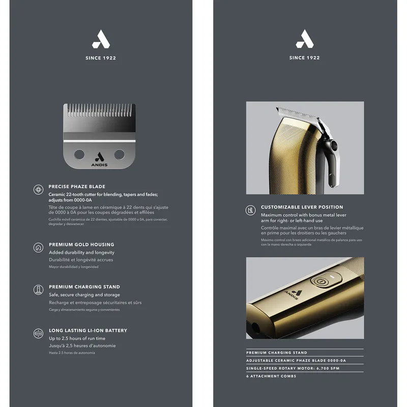 ANDIS Envy II - GOLD - Imagine 6