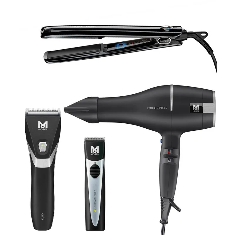 MOSER Ultimate Salon Set (Kuno + Chromini 2 + Edition Pro 2 + Ceraline) - Imagine 1