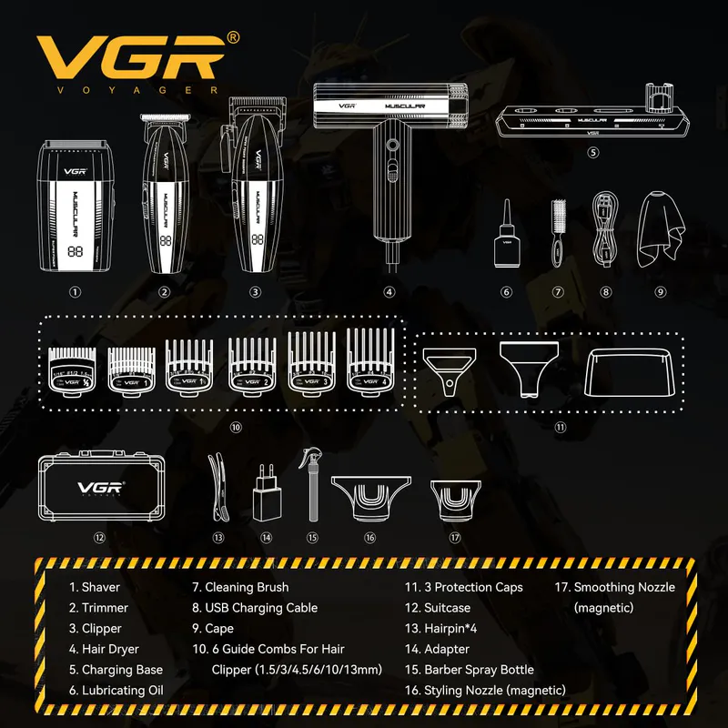 VGR V-285 S4 – set barber 4 în 1 - Imagine 6