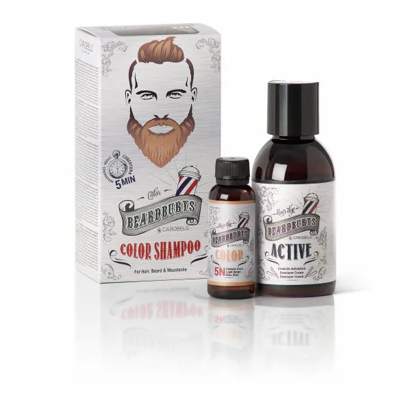 Beardburys șampon colorant pentru păr și barbă - maro deschis - Imagine 1