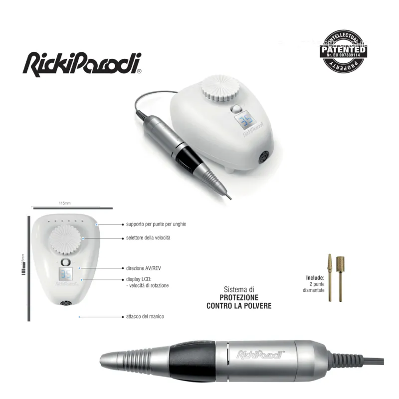 Mașină electrică de frezat unghii RICKI PARODI Digital Pro Plus - Imagine 4