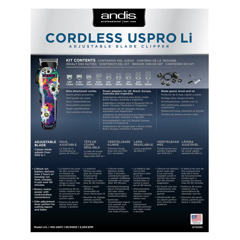 Andis Cordless USPro (Ediția Sugar Skull) - Imagine 5