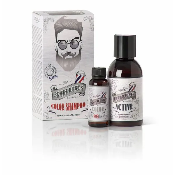 Beardburys șampon de colorat pentru păr și barbă – gri - Imagine 1