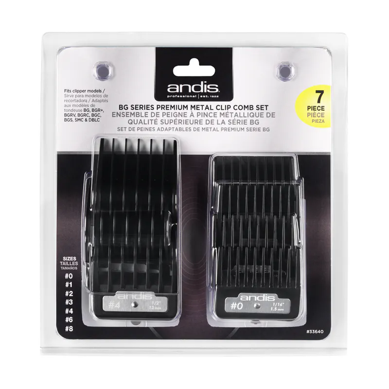 Set de piepteni din plastic Andis BG Series Premium Metal Clip - Imagine 1